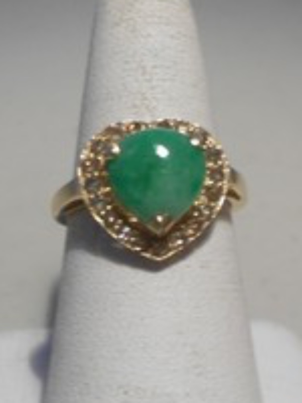 apple green heart shape ring / dia. 10kt